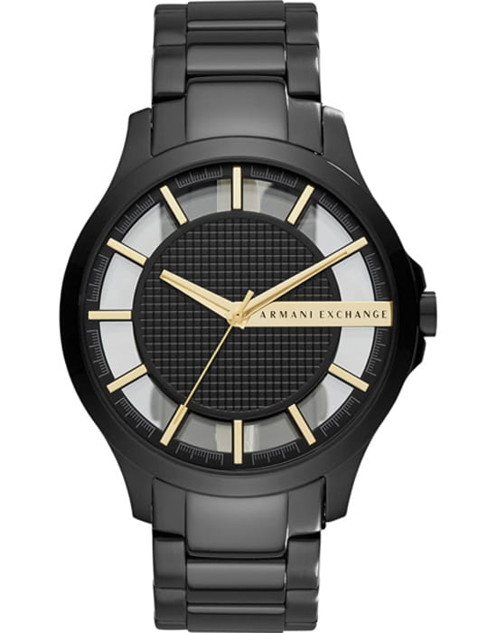 Armani Exchange Armani Exchange Hampton AX2192  AX2192 кварцевые мужские часы черный циферблат, браслет нержавеющая сталь с ip-покрытием — вид спереди